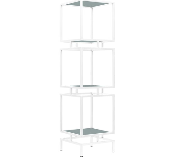 Изображение товара Стеллаж GreenWeen CUBIC-3, белый каркас, полки ЛДСП серый монументальный, 1505x400x400 GW-CUBIC-3-W-LD-GM