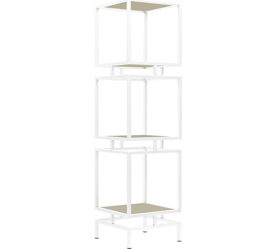 Изображение товара Стеллаж GreenWeen CUBIC-3, белый каркас, полки ЛДСП серый камень, 1505x400x400 GW-CUBIC-3-W-LD-GS