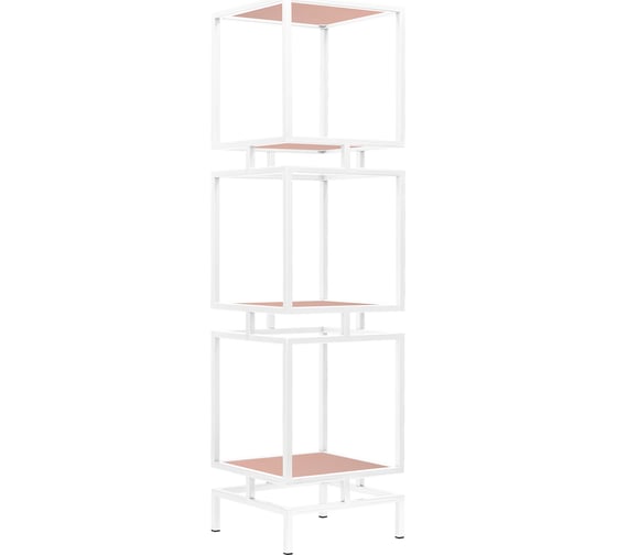 Изображение товара Стеллаж GreenWeen CUBIC-3, белый каркас, полки ЛДСП Розовый антик, 1505x400x400 GW-CUBIC-3-W-LD-PA