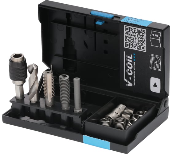 Изображение товара Набор для восстановления резьбы VOLKEL М8x1,25 15 предметов V-Coil Rapid V04312