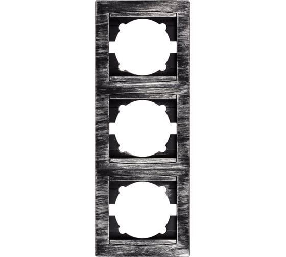 Изображение товара Рамка 3-х постовая вертикальная TDM ELECTRIC старинное серебро, серия "Лама" SQ1815-0684