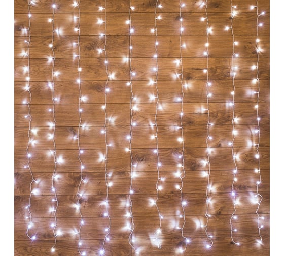 Изображение товара Гирлянда светодиодный дождь Neon-Night 3x2 м, свечение с динамикой, прозрачная, цвет белый 235-091