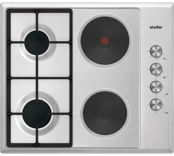 Изображение товара Комбинированная варочная панель SImfer 2 газ-конфорки, 2 конфорки, автоподжиг H60Q22M516