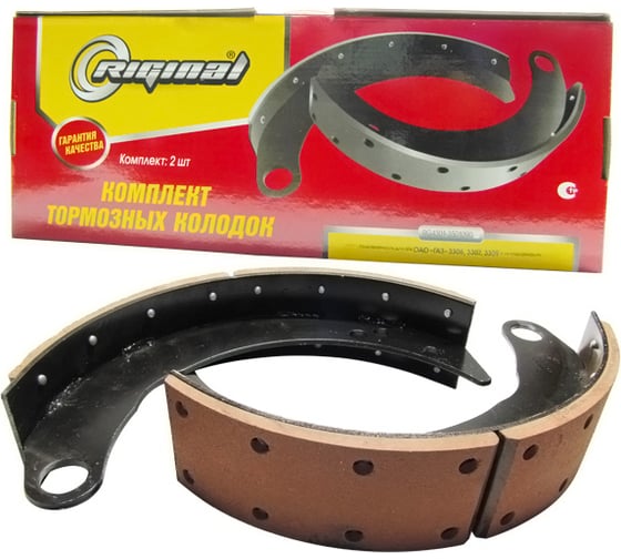 Изображение товара Колодка тормозная передняя для а/м ГАЗ-3307, 3309, 4301, 3306 в сборе 2 шт Riginal RG4301-3501090