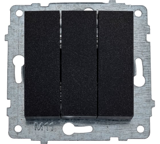 Изображение товара Механизм выключателя OVIVO 3-кл., черный металлик 600-000217-254