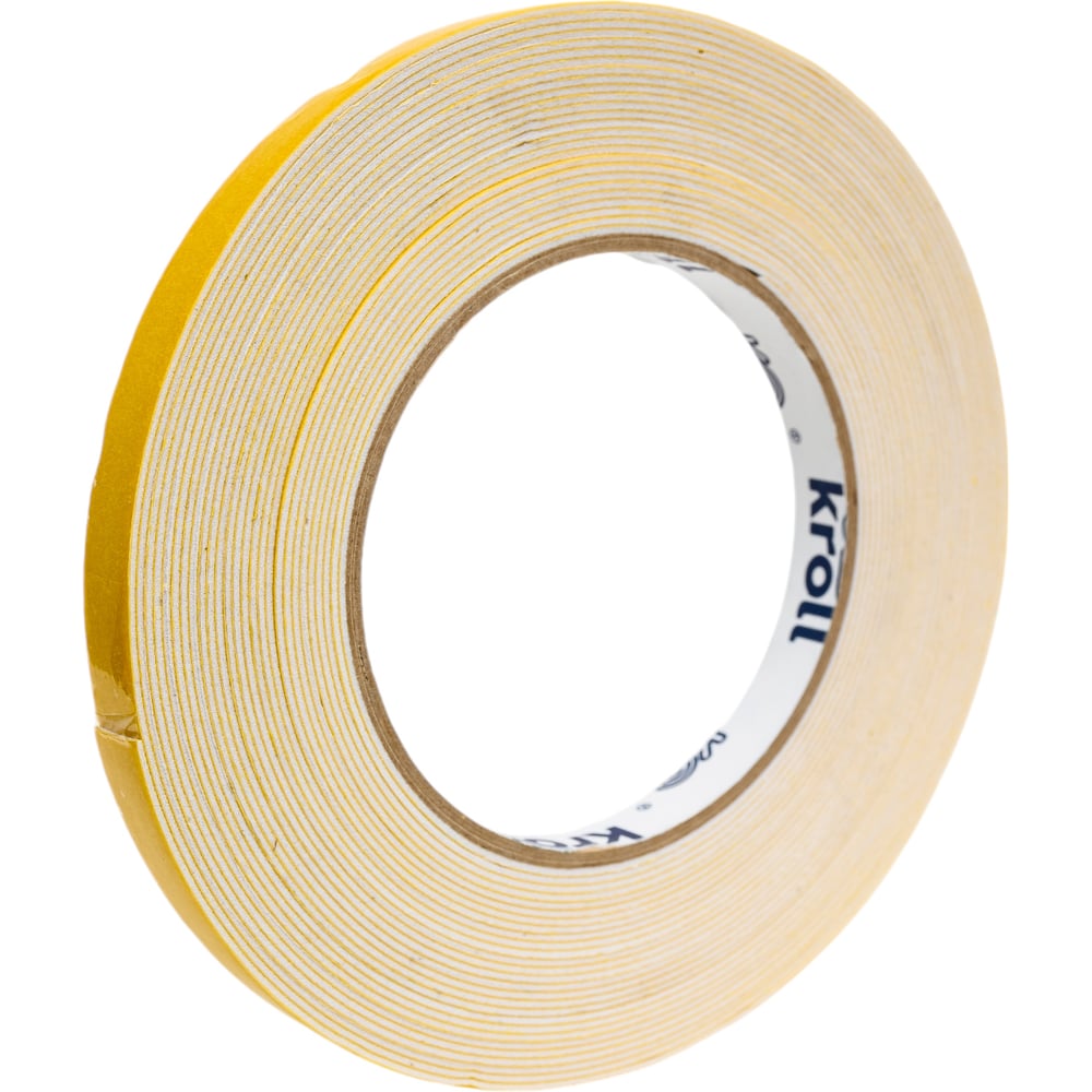 Изображение товара Клейкая лента на вспененной основе KROLL 12 мм х 10 м белая