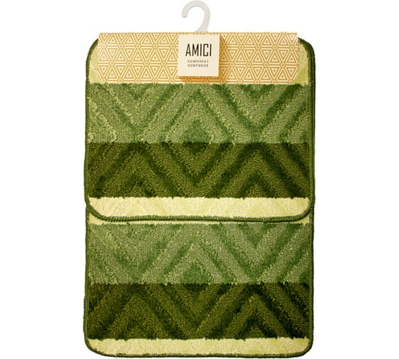 Изображение товара Комплект в ванную комнату коврик Dasch 50x70см + коврик 40x50см Бенито зеленый 10304