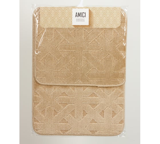 Изображение товара Комплект в ванную комнату коврик Dasch 50x70см + коврик 40x50см Элона бежевый 10307