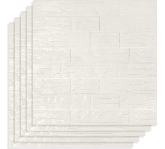Изображение товара Мягкая самоклеящаяся 3D панель LAKO Камень (комплект 5 шт.; белый; 70x60 см) LKD-15-05-501-КО