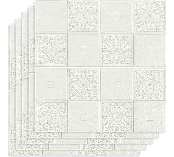 Изображение товара Мягкая самоклеящаяся 3D панель LAKO (для потолка; комплект 5 шт.; белый 2; 70x70 см) LKD-85-04-506-KO