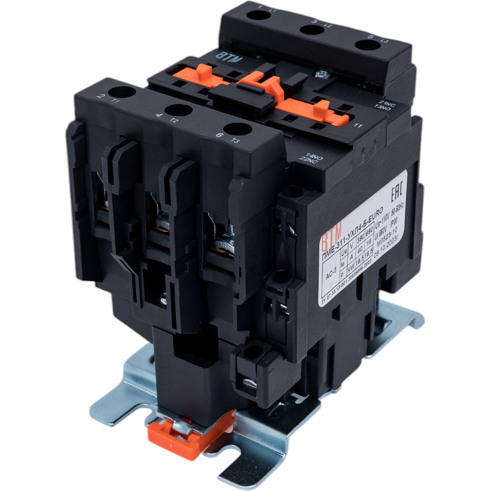 Изображение товара Пускатель ВТМ ПМЕ-311-40А-110АС-(1з+1р)-УХЛ4-Б-EURO 40A 660V