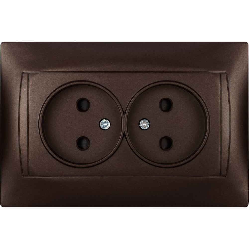 Изображение товара Двойная розетка TDM ELECTRIC 2П 10А 250В с защитными шторками шоколад Лама