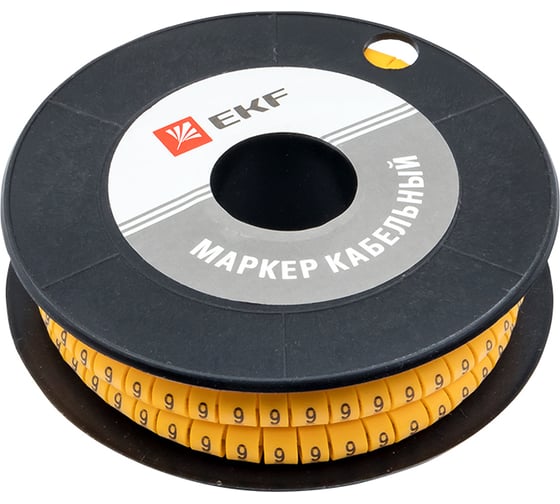 Изображение товара Кабельный маркер EKF PROxima 1,5 мм2 "9" 1000 шт. ЕС-0 plc-KM-1.5-9