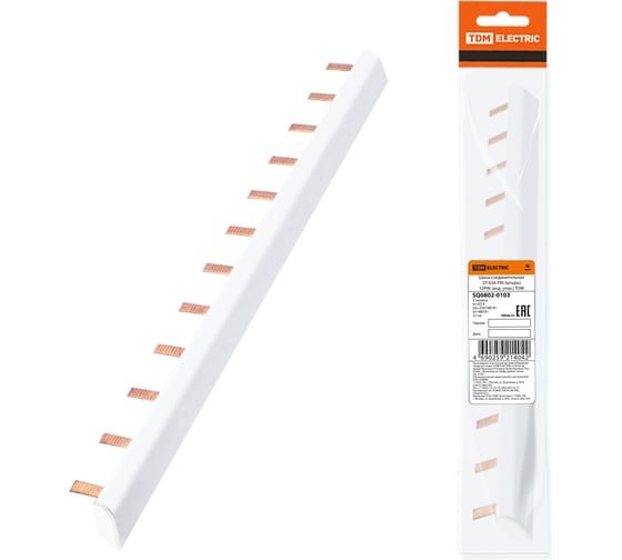 Изображение товара Шина соединительная TDM ELECTRIC 3П 63А PIN (штырь) 12PIN (инд. упак.) SQ0802-0103