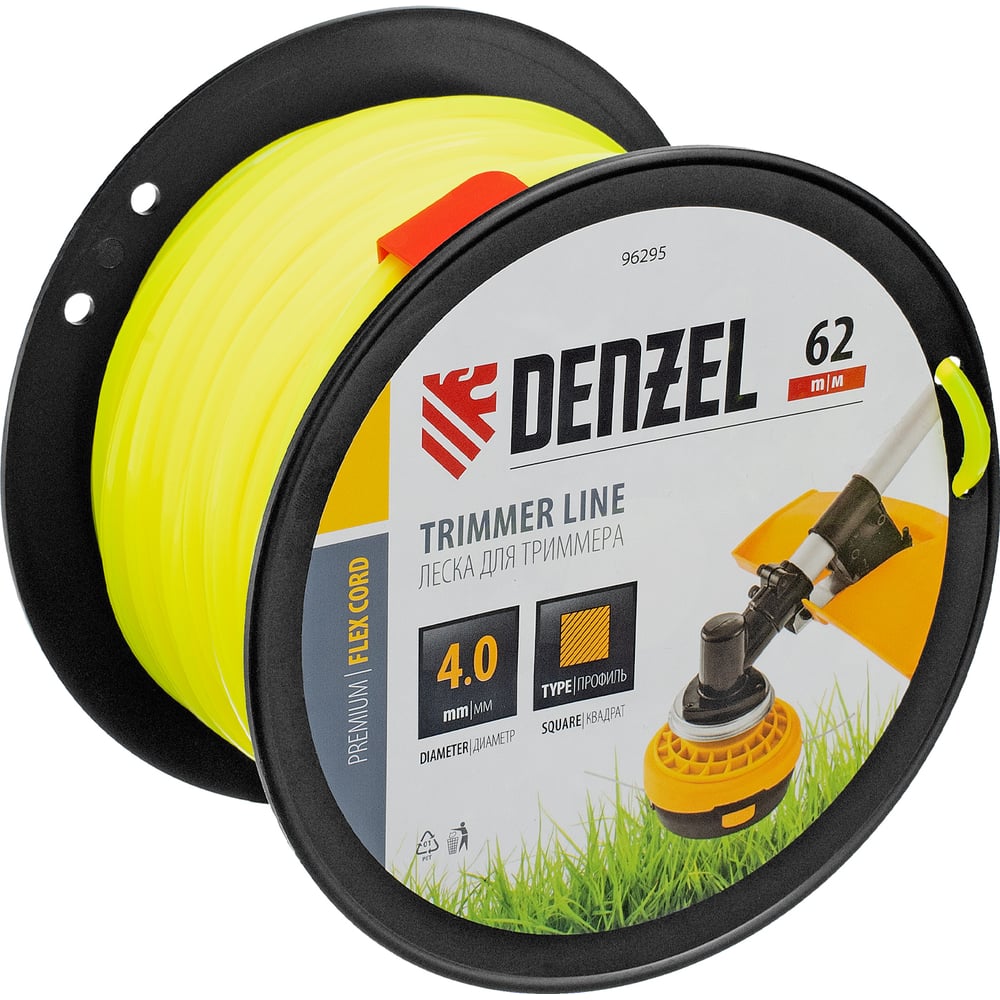 Изображение товара Леска FLEX CORD квадрат 4 мм 62 м для триммера на DIN катушке