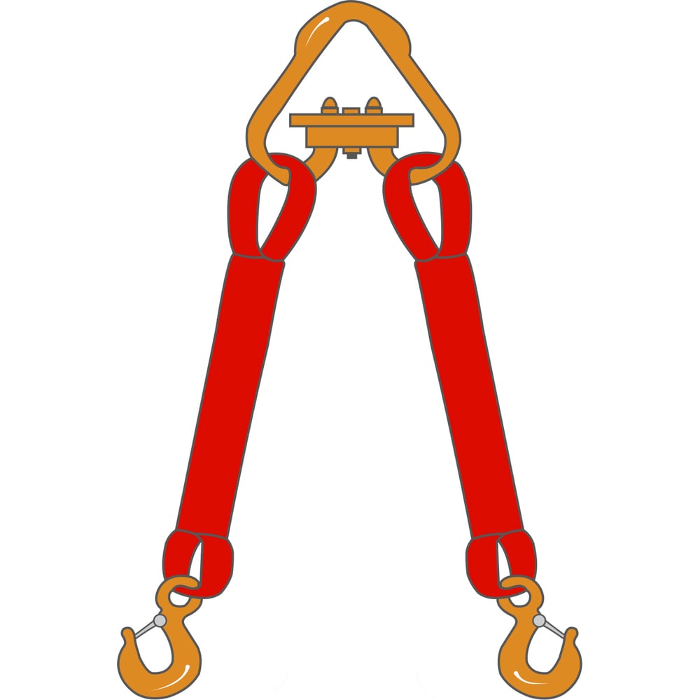 Изображение товара Двухветвевой текстильный строп ТамбовТехСнаб 6 тонн 4 м с крюками ТУ 1506-002