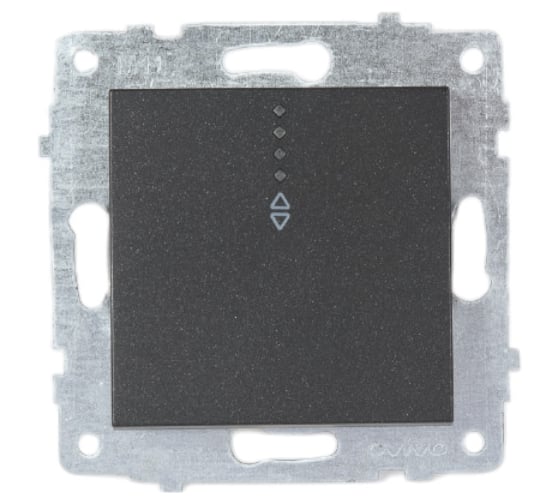 Изображение товара Механизм выключателя OVIVO 1-кл. проходной с подсветкой, черный металлик 600-000217-210