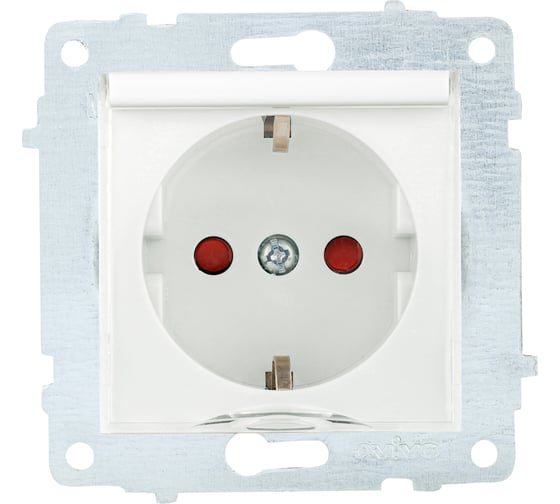 Изображение товара Механизм розетки OVIVO с/з шторки с крышкой, белый 600-000301-243
