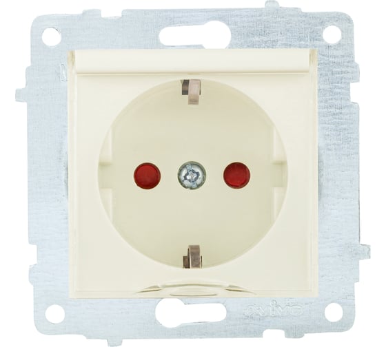 Изображение товара Механизм розетки OVIVO  с/з шторки с крышкой, крем 600-000302-243