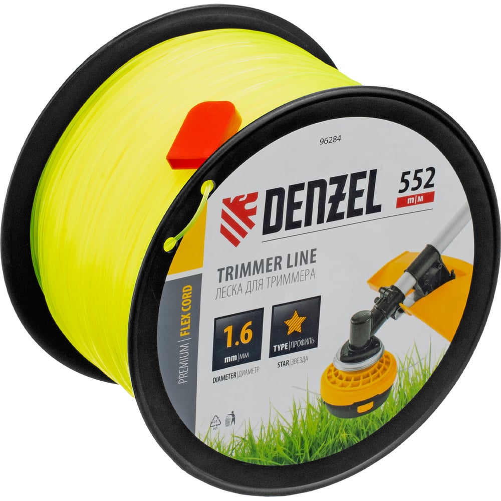 Изображение товара Леска FLEX CORD звезда 1.6 мм 552 м для триммера Denzel