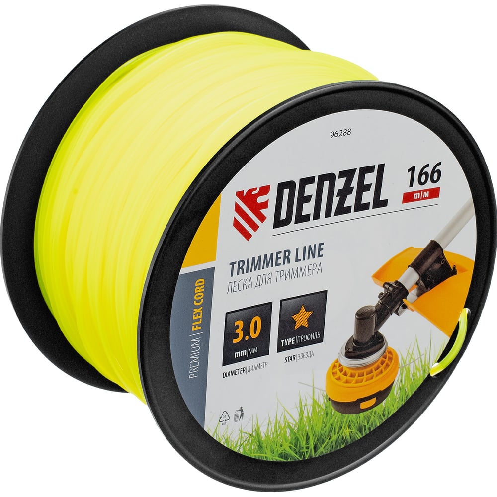 Изображение товара Леска FLEX CORD звезда 3 мм 166 м на DIN катушке для триммера