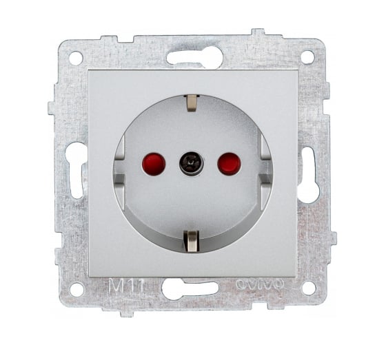 Изображение товара Механизм розетки OVIVO с/з шторки, серебро 600-000310-218