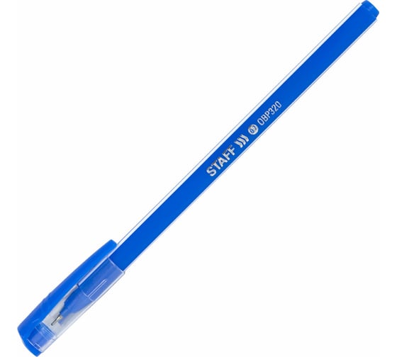 Изображение товара Масляная шариковая ручка STAFF Basic OBP-320,СИНЯЯ, корпус голубой, узел 0,7мм, линия 0,35мм, 143023