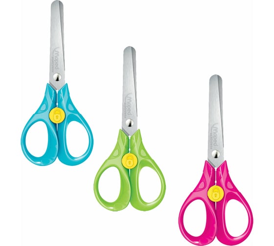 Изображение товара Ножницы MAPED Security 3D Франция, 130 мм, с блокировкой лезвий, цвет ассорти, блистер 473110 236899