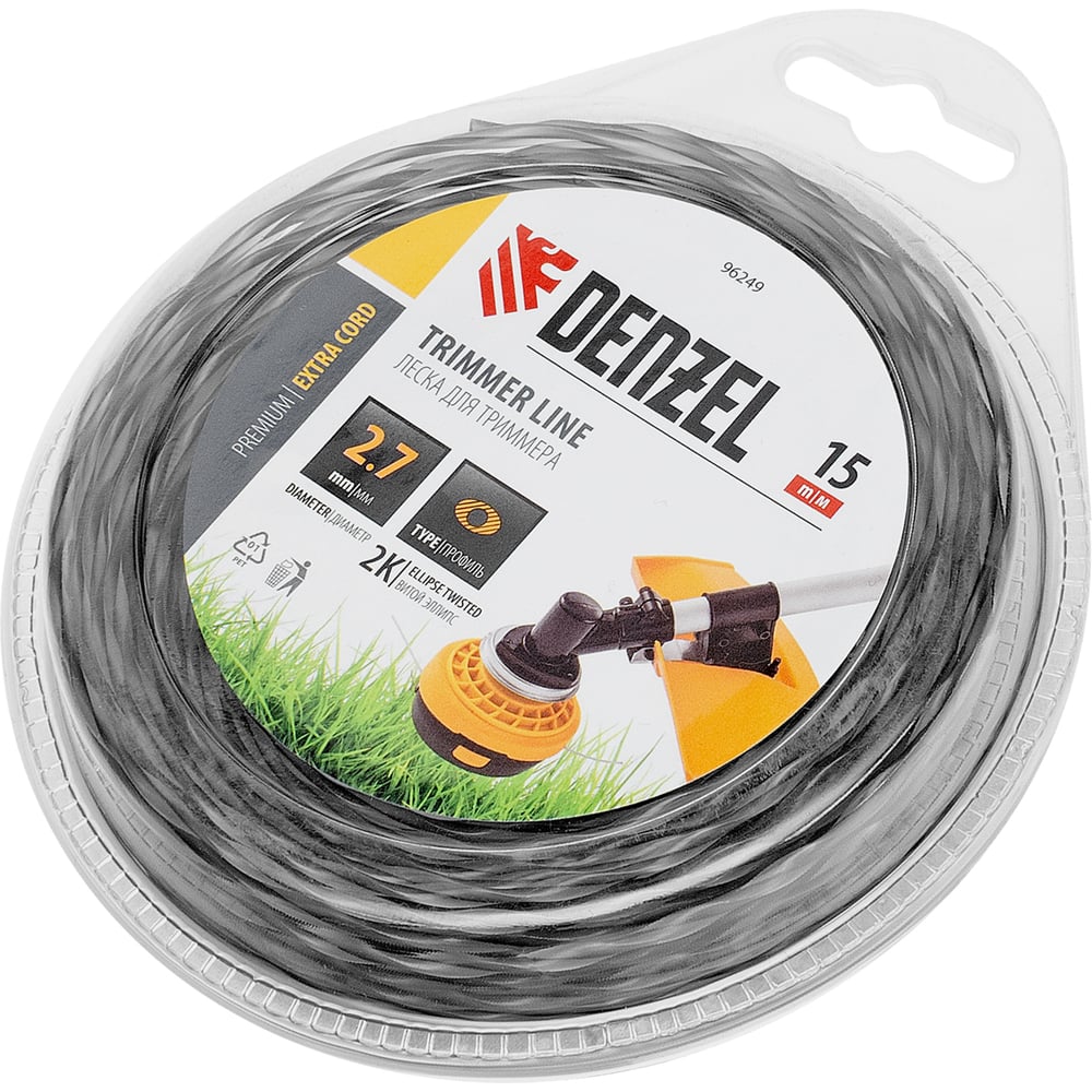 Изображение товара Леска Denzel EXTRA CORD 2.7 мм, 15 м для триммера
