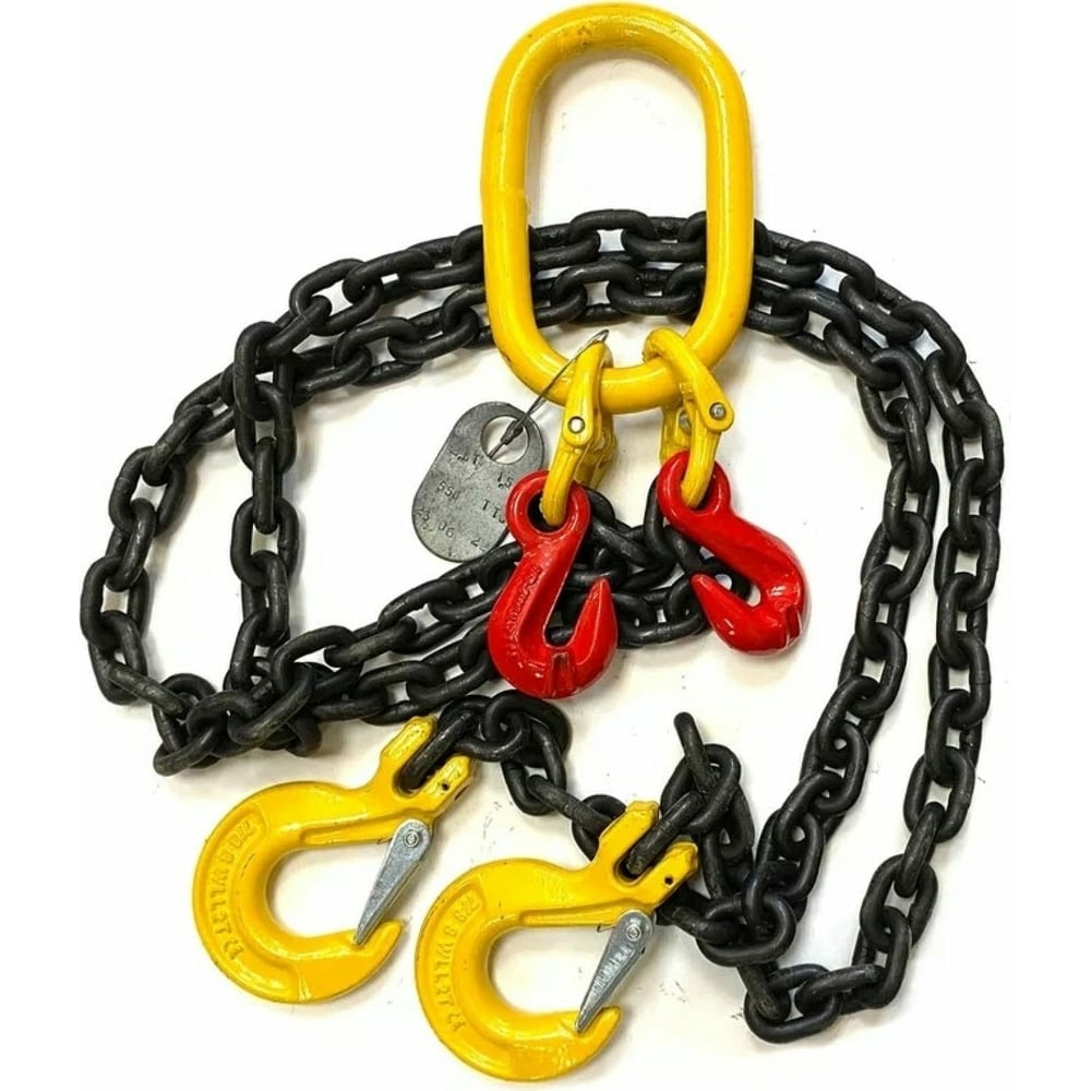 Изображение товара Двухветвевой цепной строп ТамбовТехСнаб 17 т, 7 м с крюками