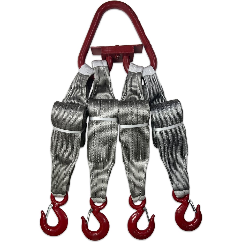 Изображение товара Четырехветвевой текстильный строп ТамбовТехСнаб 4ст 10 т 7 м крюки