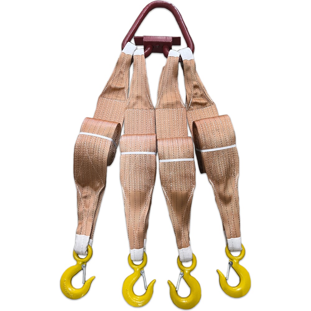 Изображение товара Четырехветвевой текстильный строп ТамбовТехСнаб 15 тонн 6 м с крюками