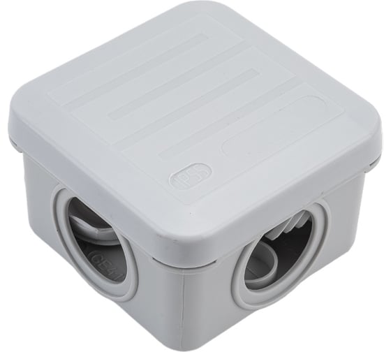 Изображение товара Разветвительная коробка STEKKER 70*70*40мм, 4 ввода, IP55, светло-серая, EBX10-34-55 (GE41236) 39997