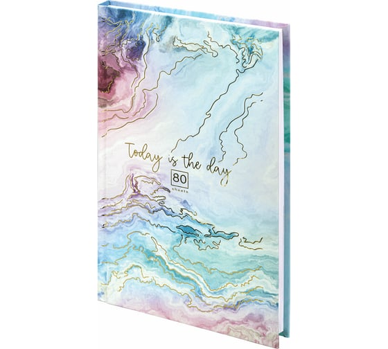 Изображение товара Блокнот STAFF Мрамор А5 134x206 мм, 80 листов, твёрдый, клетка, фольга 114428