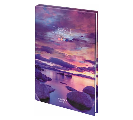 Изображение товара Блокнот STAFF Безмятежность большой формат 205x290 мм А4, 128 листов, твердый, клетка 114407