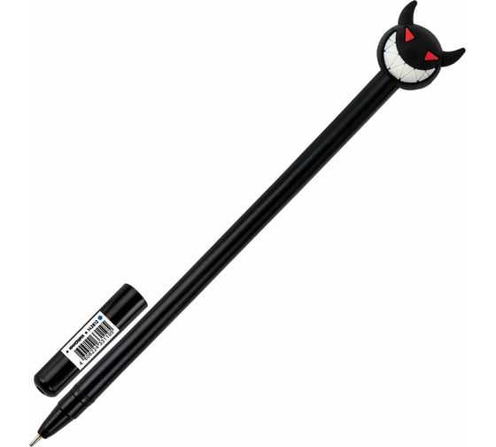 Изображение товара Шариковая ручка ЮНЛАНДИЯ Чертёнок с топпером, корпус ассорти, синяя, узел 0.7 мм 143812