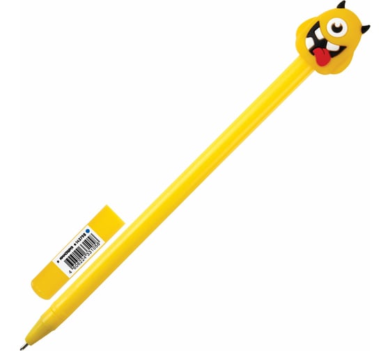 Изображение товара Шариковая ручка ЮНЛАНДИЯ Монстрик с топпером, корпус ассорти, синяя, узел 0.7 мм 143798