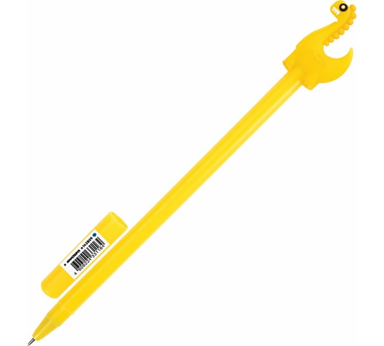 Изображение товара Шариковая ручка ЮНЛАНДИЯ Динозаврик с топпером, корпус ассорти, синяя, узел 0.7 мм 143809