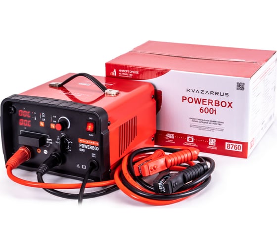Изображение товара Инверторное пуско-зарядное устройство KVAZARRUS powerbox 600i, таймер, цветная коробка 8760