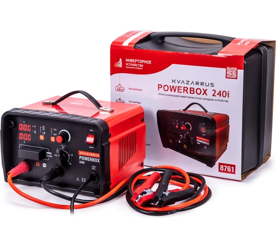 Изображение товара Инверторное пуско-зарядное устройство KVAZARRUS powerbox 240i, таймер, пластиковый кейс 8761