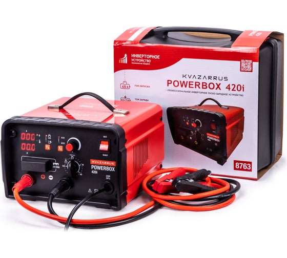Изображение товара Инверторное пуско-зарядное устройство KVAZARRUS powerbox 420i, таймер, пластиковый кейс 8763
