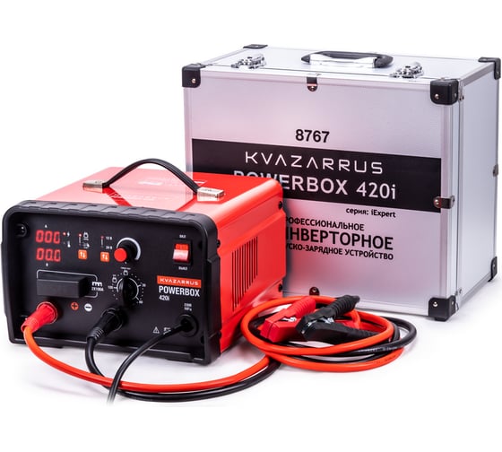 Изображение товара Инверторное пуско-зарядное устройство KVAZARRUS powerbox 420i, таймер, алюминиевый кейс 8767
