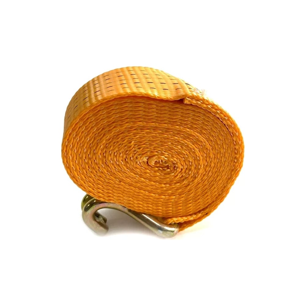 Изображение товара ТамбовТехСнаб Стяжной ремень с крюками 6 тонн 2 метра оранжевый