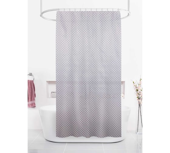 Изображение товара Шторка в ванную комнату Dasch 180x180 Белый горох 5700