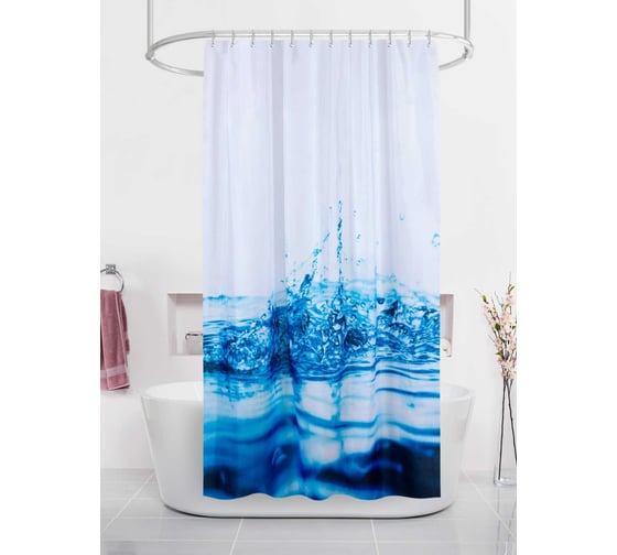 Изображение товара Шторка в ванную комнату Dasch 180x200 Капли Water drop 5344