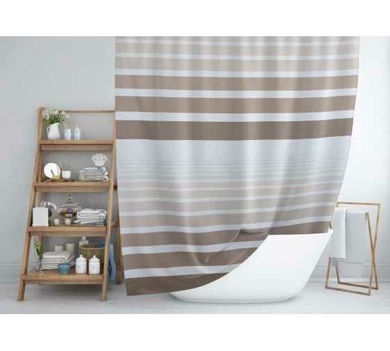 Изображение товара Шторка в ванную комнату Dasch 180x200 Каскад бежевый 7125