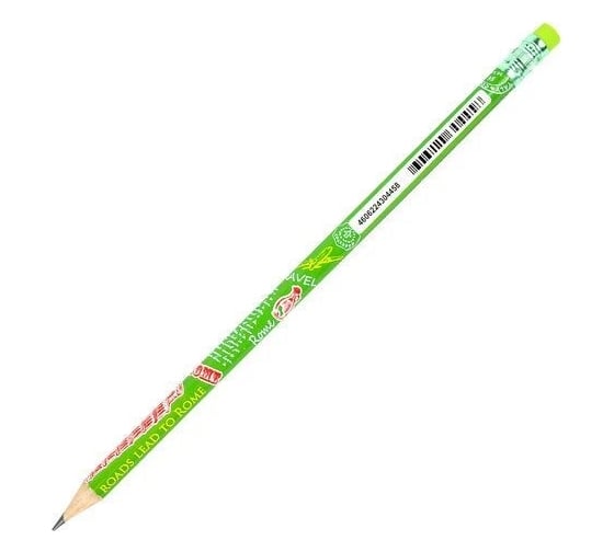 Изображение товара Чернографитный карандаш BRAUBERG AROUND THE WORLD 1 шт, HB, с ластиком, корпус ассорти 181747