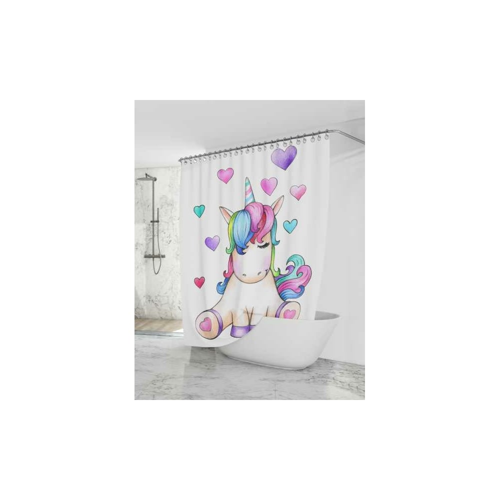 Изображение товара Штора для ванной комнаты Dasch 180x200 La Vita DIGITAL Радужный единорог