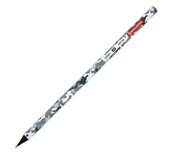 Изображение товара Чернографитный карандаш BRAUBERG ARMY 1 шт, HB, корпус ассорти 181770