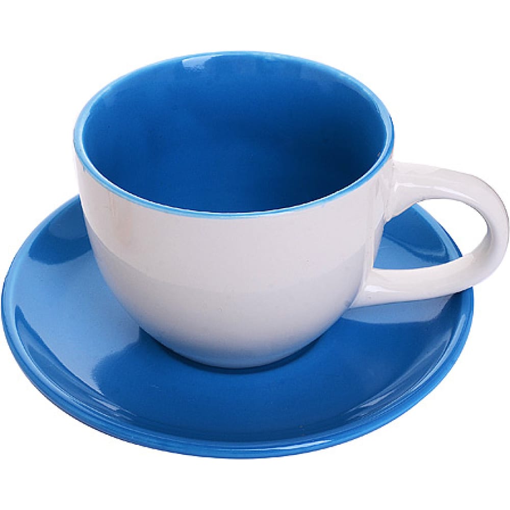 Набор чашек LORAINE сувенир керамика лебеди синий и оранжевый глянец набор 2 шт 14х6х15 15х20х20 см